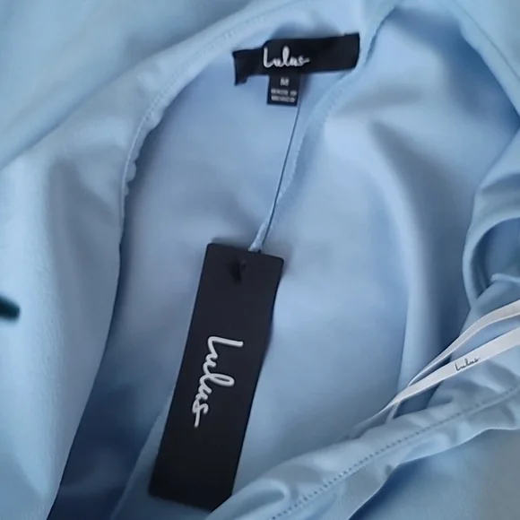 LuLu's Women's Prom Dress Elegant Powder Blue One-Shoulder Dress Pastel Sz M NWT - Picture 6 of 7